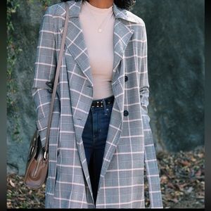Asos grey plaid trench jacket. Size UK 10/ US 6. Excellent condition.